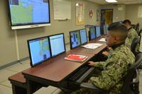 Center for Surface Combat Systems Unit Great Lakes Operations Specialist &quot;A&quot; School student Seaman Xavier Gutierrez studies in the Voyage Management System (VMS) lab on Nov. 13, 2019. The VMS lab is an example of the modernized equipment being used to deliver training under the Ready, Relevant Learning Framework. (U.S. Navy photo by Brian Walsh)