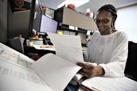 woman working at a desk