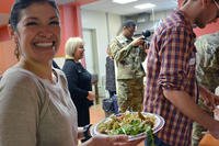 group of people trying new food