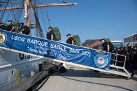 U.S. Coast Guard Academy swabs arrive at the USCGC Tall Ship Eagle