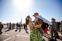 couple embracing post deployment