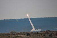 Patriot missile being fired during a limited user test.