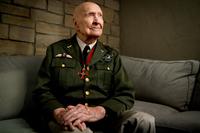 Gail Halvorsen, also know as the "Candy Bomber", poses for a portrait.