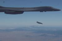 A B-1B Lancer releases a Joint Air-to-Surface Standoff Missile.