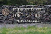 The sign and the main entrance to Fort A.P. Hill.