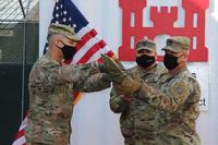 Ceremony to case the command colors at Bagram Airfield, Afghanistan.
