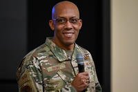 Air Force Chief of Staff Gen. Charles Q. Brown, Jr. addresses students