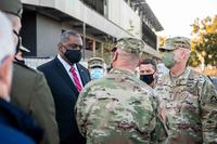 Secretary of Defense Lloyd Austin III visits COVID vaccination site.