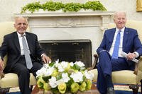 President Joe Biden meets with Afghan President Ashraf Ghani.