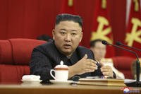 North Korea leader Kim Jong Un speaks.