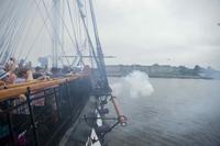 USS Constitution fires a saluting battery honoring Vietnam Veterans