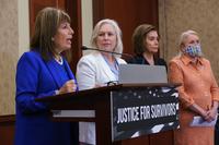 Rep. Jackie Speier, Sen. Kirsten Gillibrand, Speaker of the House Nancy Pelosi, and Rep. Sylvia Garcia