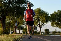 Airman gets in a running workout.