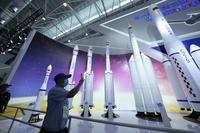 Replicas of space launch rockets at Airshow China 2021