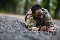 An Army reservist competes in the Best Warrior competition.