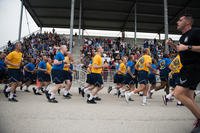 Air Force trainees participate in the Airman’s Run at Joint Base San Antonio-Lackland.