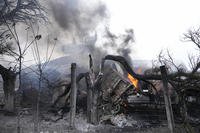 Damaged radar arrays at Ukrainian military facility.