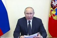 Russian President Vladimir Putin speaks.