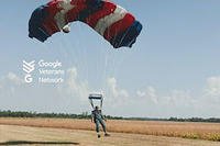 photo of a man parachuting