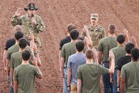 Sixty future soldiers receive the oath of enlistment before the 77th Pikes Peak or Bust Rodeo. in Colorado.