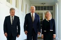U.S. President Biden, Finnish President Sauli Niinisto, and Swedish Prime Minister Magdalena Andersson.