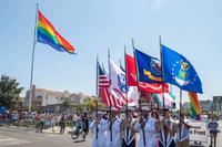 Color Guard members march at the San Diego Pride Parade.