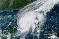 Hurricane Ian passing over western Cuba.