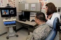 Nurse demonstrates using the Telehealth option.