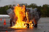 North Macedonian soldiers conduct fire phobia training during Exercise Kosovo Forces 31 (KFOR31)