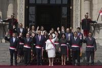 Peruvian President Dina Boluarte and newly named cabinet members