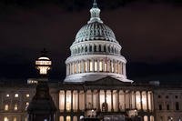 The U.S. Capitol in Washington DC at night