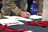 Twice a year, the Army Community Service Employment Readiness Program staff at East Fort Bliss, Texas, holds a hiring event for military spouses and service members transitioning out of the military.