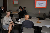 Team members from the U.S. Army Corps of Engineers Buffalo District talk to students at SUNY Buffalo State College during a networking event.