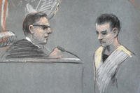 Artist depiction shows Massachusetts Air National Guardsman Jack Teixeira in court