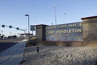 Main gate of Camp Pendleton Marine Base at Camp Pendleton, Calif.