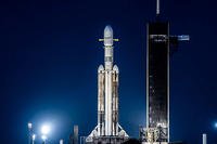 A SpaceX Falcon Heavy at Kennedy Space Center Launch Pad 39-A. (SpaceX/TNS)