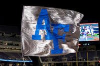 Air Force's flag flies after a touchdown against Baylor University