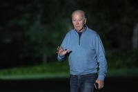 President Joe Biden walks across the South Lawn of the White House in Washington