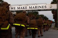 Recruits earn the Eagle, Globe, and Anchor, on Marine Corps Recruit Depot Parris Island, S.C.
