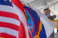 The U.S. Coast Guard holds an establishment for U.S. Coast Guard Base Guam on Nov. 8, 2023, in a ceremony presided over by Rear Adm. Carola List, commander of Operational Logistics Command. (David Lau/U.S. Coast Guard photo) The U.S. Coast Guard holds an establishment ceremony for U.S. Coast Guard Base Guam.