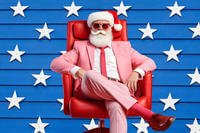 stars and stripes Santa