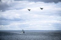 troops patrol by both air and sea in the Baltic Sea region