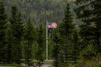 An American flag flies at Patriot Park.