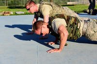 Members of Team Whiteman take part in an operator challenge workout at Whiteman Air Force Base, Mo.
