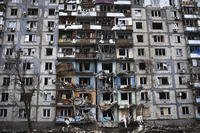 A view of the damage after Russia's air attack on residential building, in Zaporizhzhia, Ukraine