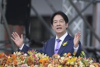 Taiwan's President Lai Ching-te delivers an acceptance speech during his inauguration ceremony