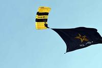 U.S. Army Golden Knights parachute team conduct training jumps