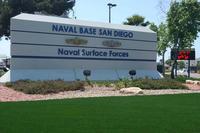 Signs outside of Naval Base San Diego