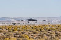 A B-21 Raider conducts flight testing