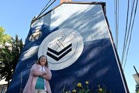 Mural of Navy sailor Danny Buck.